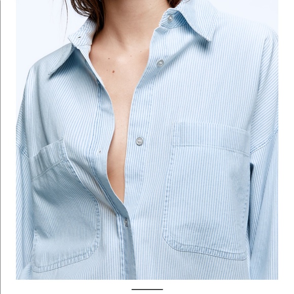 Zara Stripped Shirt Dress - Picture 4 of 9